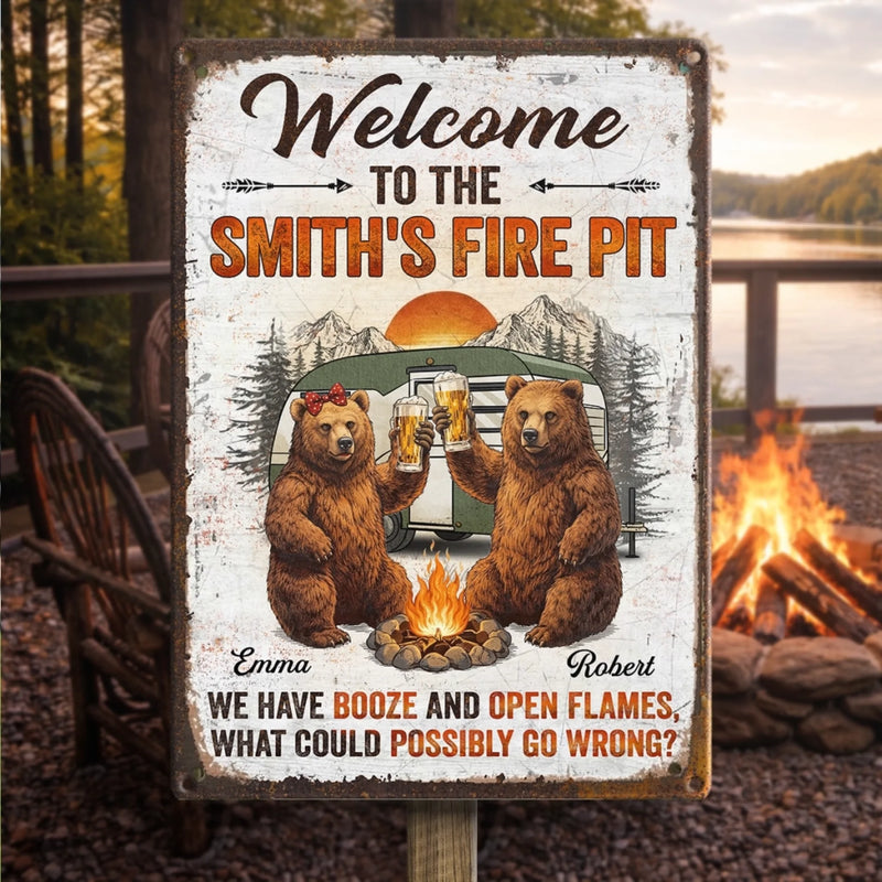 Personalized Metal Sign – Camping Gifts For Campers, Couple – We Have Open Flames