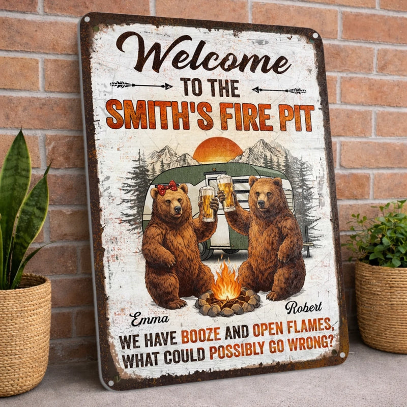 Personalized Metal Sign – Camping Gifts For Campers, Couple – We Have Open Flames
