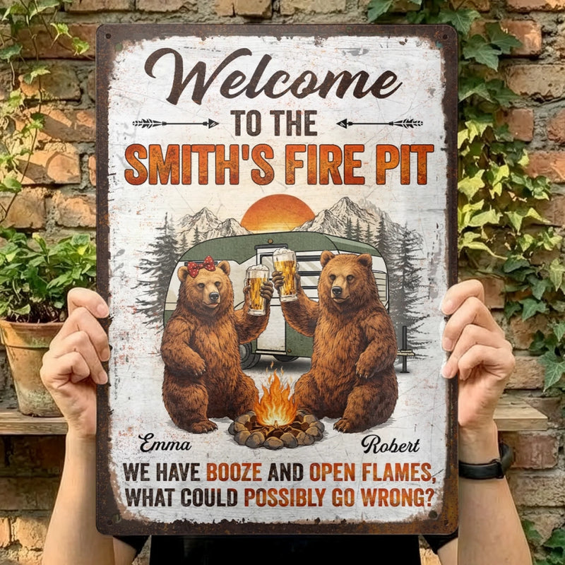 Personalized Metal Sign – Camping Gifts For Campers, Couple – We Have Open Flames