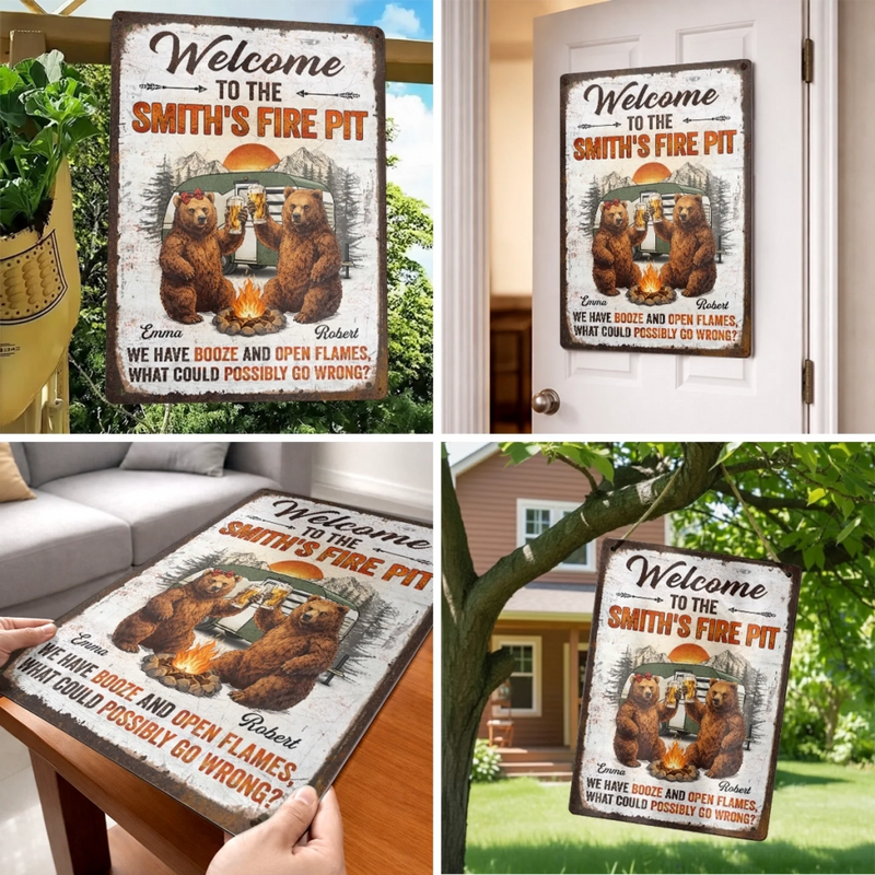 Personalized Metal Sign – Camping Gifts For Campers, Couple – We Have Open Flames