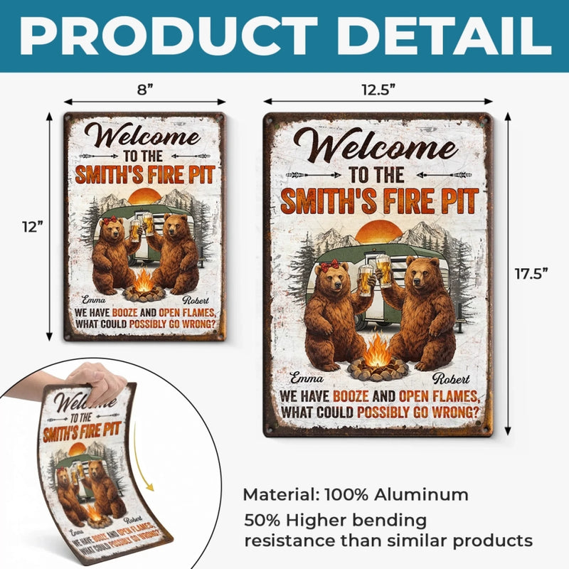Personalized Metal Sign – Camping Gifts For Campers, Couple – We Have Open Flames