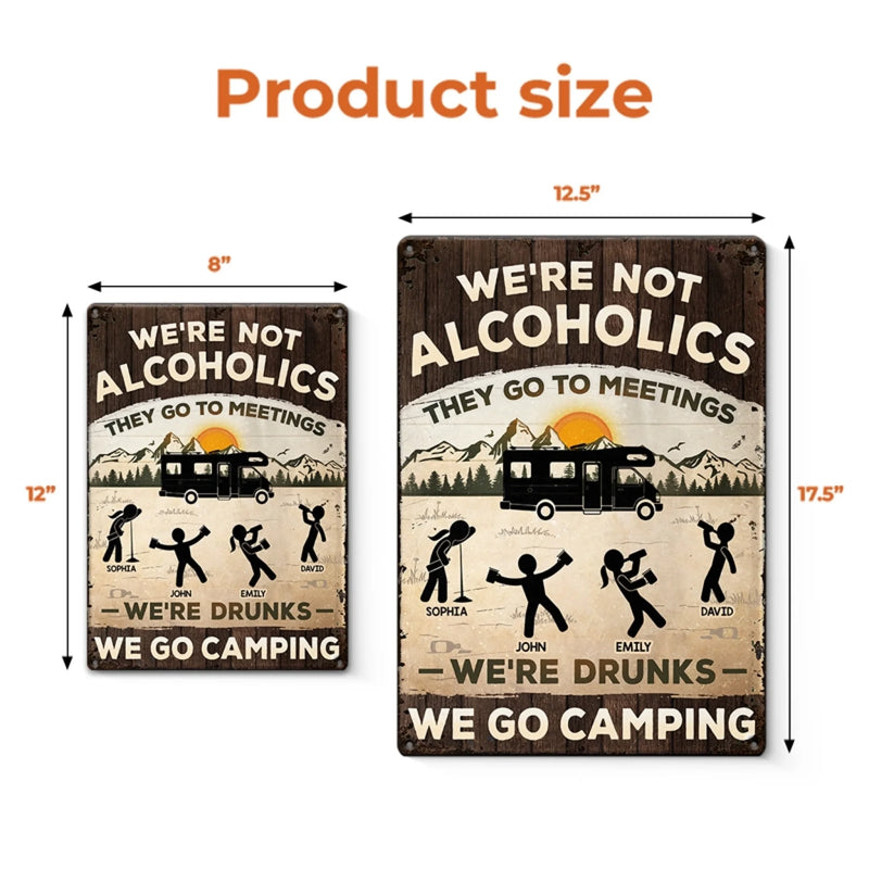 Personalized Metal Sign – Camping Gifts For Campers – Alcoholics Go To Meetings