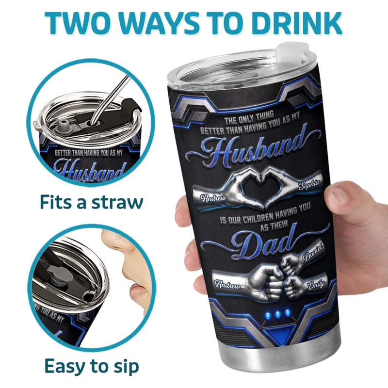 Personalized Tumbler - Gifts For Dad, Husband - Growing With Love Daily