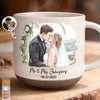Personalized Photo Printed Pottery Mug - Gifts For Couple - First Kiss, Forever Sips