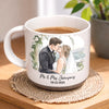 Personalized Photo Printed Pottery Mug - Gifts For Couple - First Kiss, Forever Sips