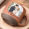 Personalized Photo Printed Pottery Mug - Gifts For Couple - First Kiss, Forever Sips