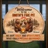 Personalized Shaped Wood Sign - Gifts For Campers, Couple - Booze And Open Flames