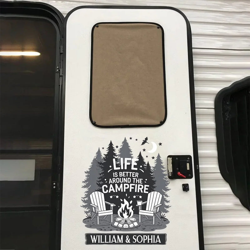 Personalized RV Decal - Gift For Campers - A Crackling Campfire And A Sky Full Of Stars
