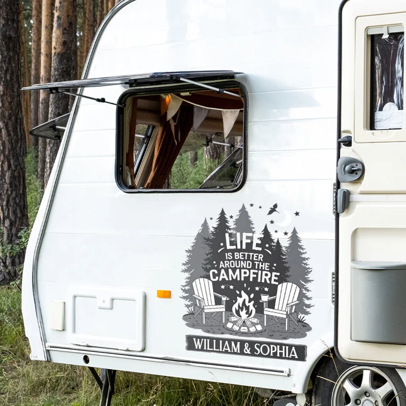 Personalized RV Decal - Gift For Campers - A Crackling Campfire And A Sky Full Of Stars