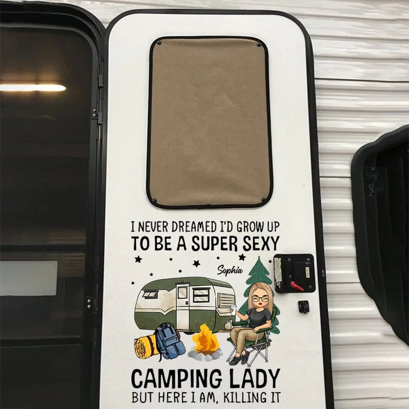 Personalized RV Decal - Gift For Campers - Born To Camp, Forced To Work