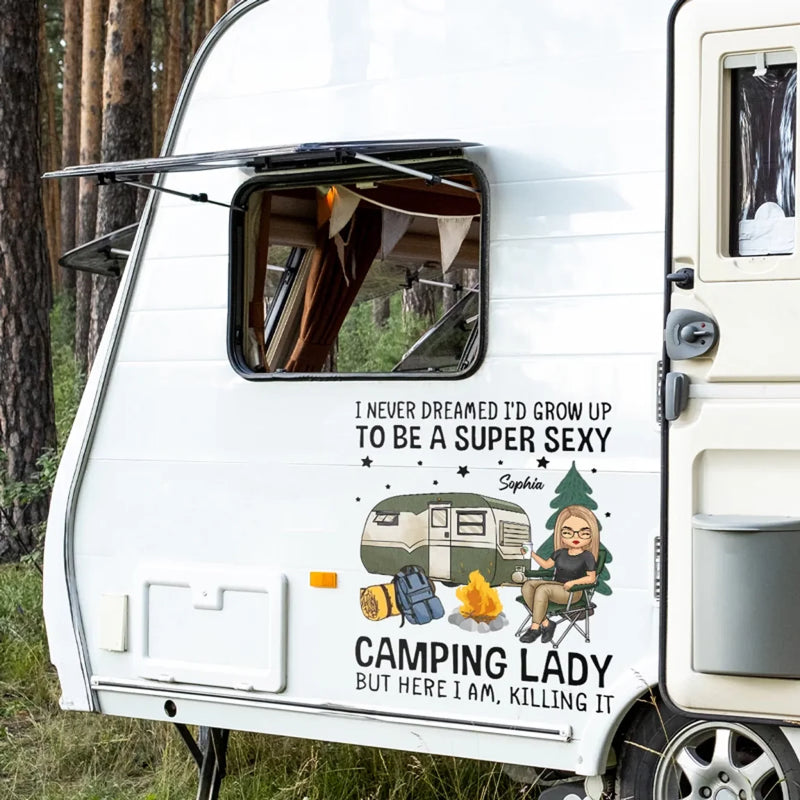 Personalized RV Decal - Gift For Campers - Born To Camp, Forced To Work