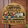 Personalized Shaped Wood Sign - Gifts For Couple - Camping Partners For Life