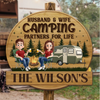 Personalized Shaped Wood Sign - Gifts For Couple - Camping Partners For Life