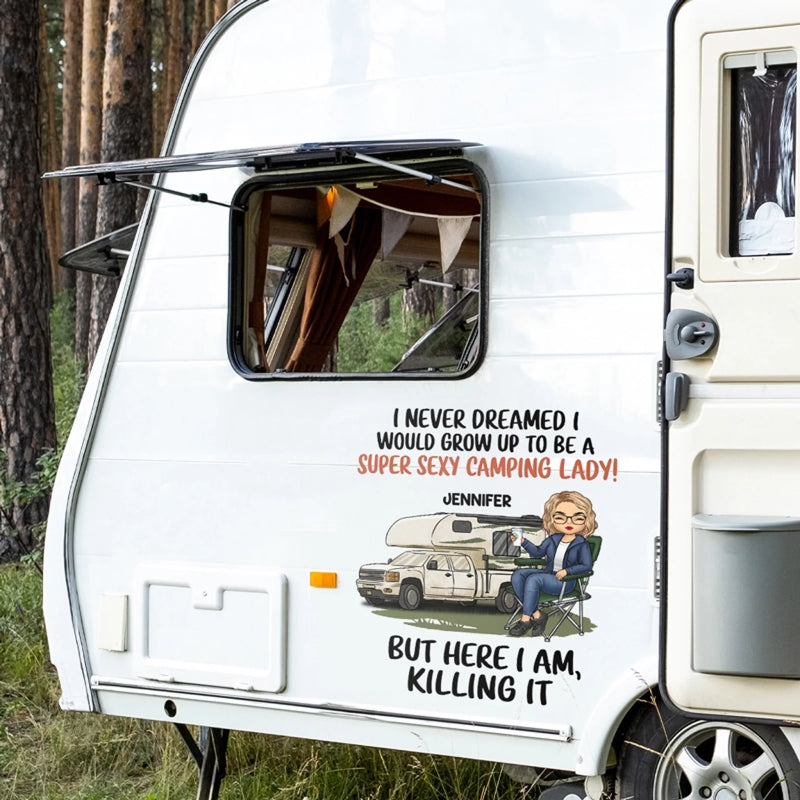 Personalized RV Decal - Gift For Campers - Here I Am, Owning It
