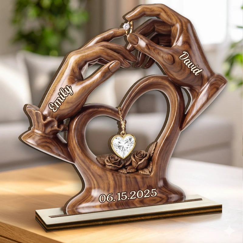 Personalized 2-Layered Wooden Plaque - Gifts For Couple - Sparkling With Love