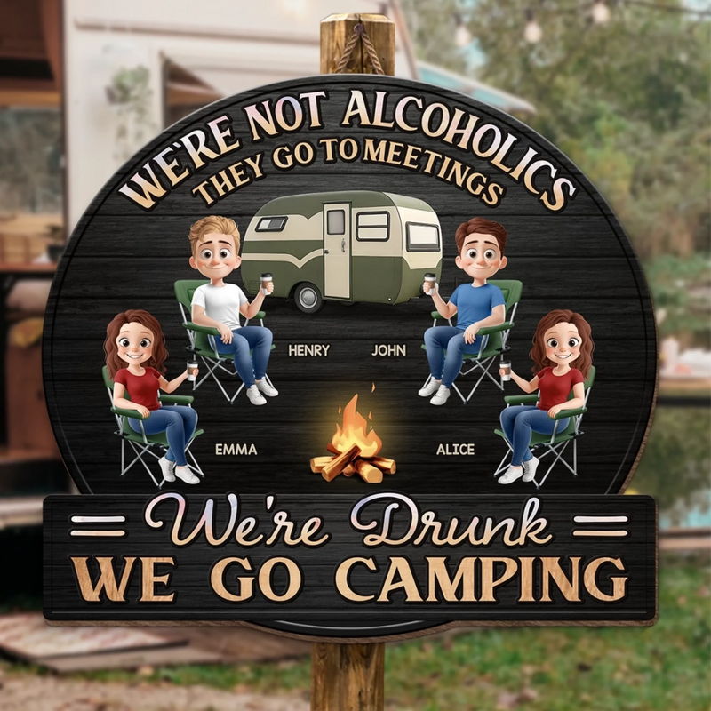 Personalized Shaped Wood Sign - Gifts For Camping Lovers - Camp, Chill, Repeat