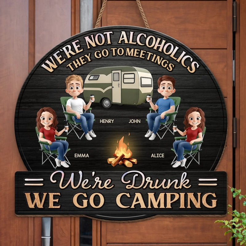 Personalized Shaped Wood Sign - Gifts For Camping Lovers - Camp, Chill, Repeat