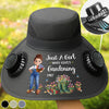 Personalized Hat With Fans Solar Power – Gifts For Gardeners – Her Happy, Blooming Green World