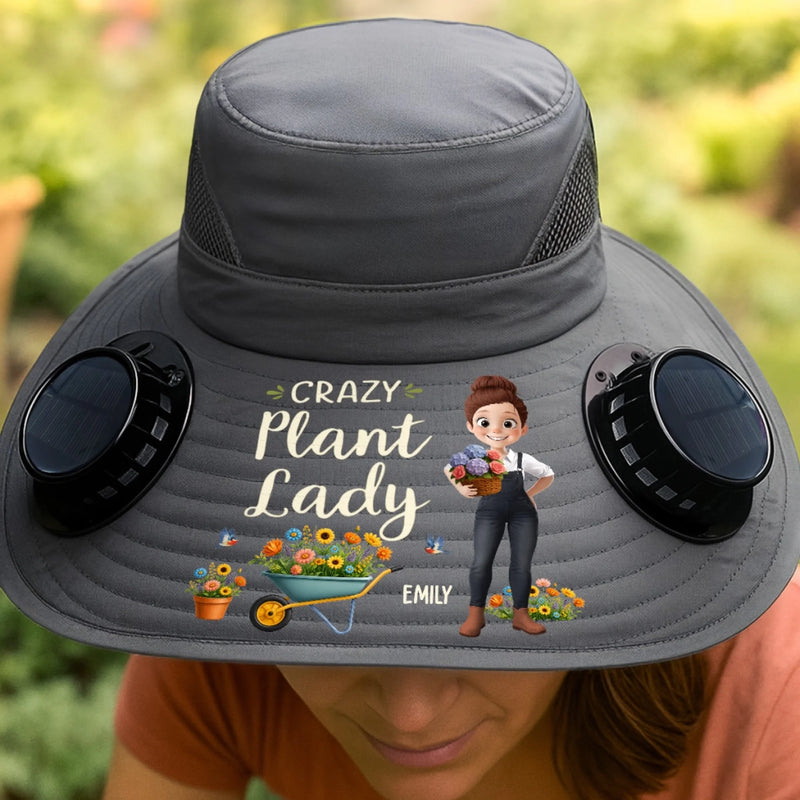 Personalized Hat With Fans Solar Power – Gifts For Gardeners – CEO Of The Little Backyard