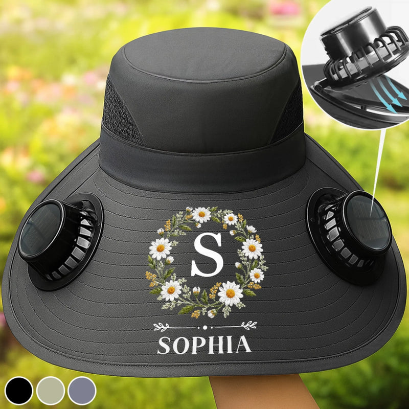 Personalized Hat With Fans Solar Power – Gifts For Gardeners – One Beautiful Moment At Once