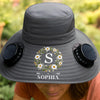 Personalized Hat With Fans Solar Power – Gifts For Gardeners – One Beautiful Moment At Once