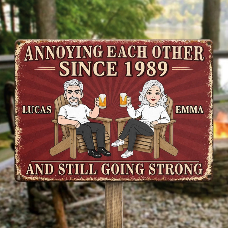 Personalized Home Decor Metal Sign – Anniversary Gifts For Couple – Still Driving Each Other Crazy
