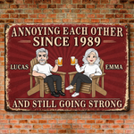 Personalized Home Decor Metal Sign – Anniversary Gifts For Couple – Still Driving Each Other Crazy