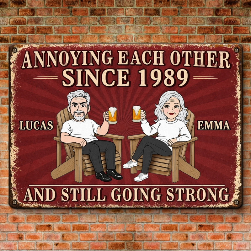 Personalized Home Decor Metal Sign – Anniversary Gifts For Couple – Still Driving Each Other Crazy