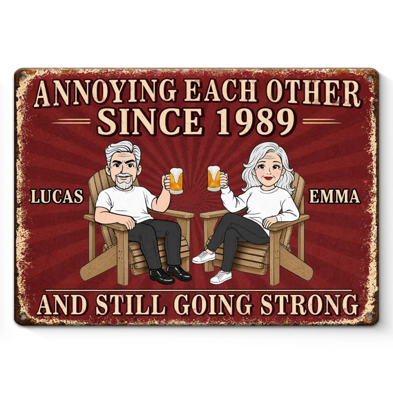 Personalized Home Decor Metal Sign – Anniversary Gifts For Couple – Still Driving Each Other Crazy
