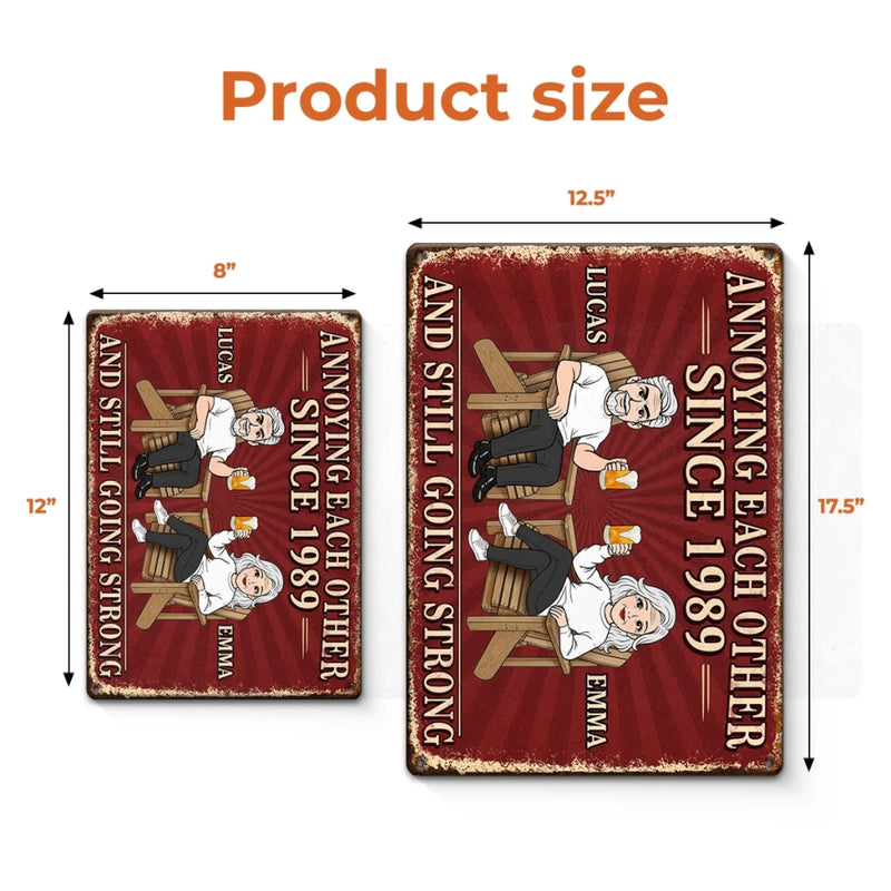 Personalized Home Decor Metal Sign – Anniversary Gifts For Couple – Still Driving Each Other Crazy