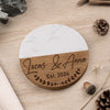 Personalized Marble Wood Coaster - Custom Anniversary Gift For Husband Wife - A Lifetime Together