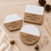 Personalized Marble Wood Coaster - Custom Anniversary Gift For Husband Wife - Our Love Story