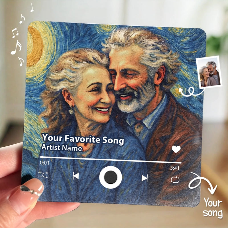 Personalized Photo Music Fridge Magnet - Can Play Songs – Anniversary Gift For Couple – Our Story In Every Note