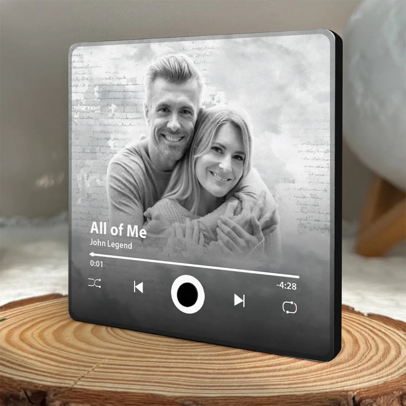 Personalized Photo Music Fridge Magnet - Can Play Songs – Anniversary Gift For Couple – I Know What True Love Is Because Of You