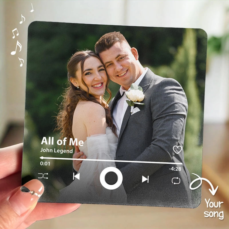 Personalized Photo Music Fridge Magnet - Can Play Songs – Anniversary Gift For Couple – Together As One