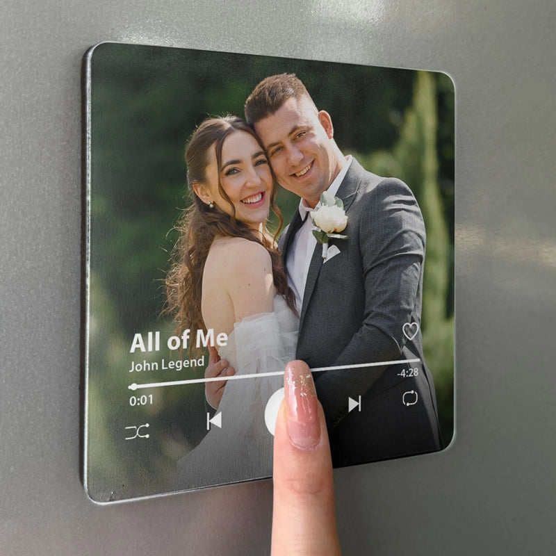 Personalized Photo Music Fridge Magnet - Can Play Songs – Anniversary Gift For Couple – Together As One