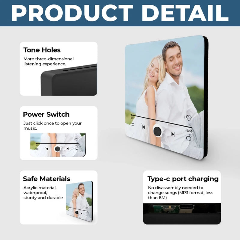Personalized Photo Music Fridge Magnet - Can Play Songs – Anniversary Gift For Couple – Together As One