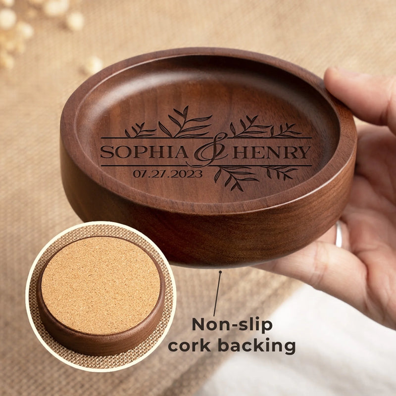 Personalized Wooden Jewelry Dish – Anniversary Gift For Couple – Save The Day