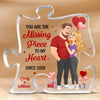 Personalized Puzzle Shaped Acrylic Plaque - Gifts For Couple - Love Grows Where We Are