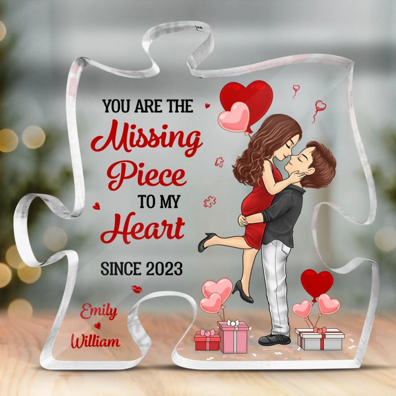 Personalized Puzzle Shaped Acrylic Plaque - Gifts For Couple - Destiny Brought You To Me