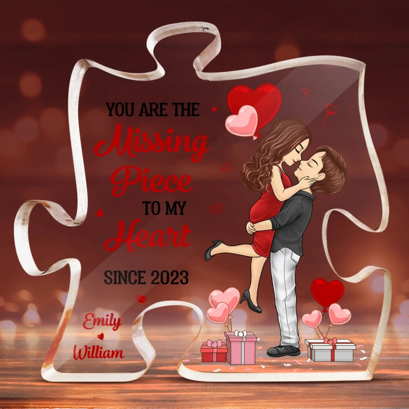 Personalized Puzzle Shaped Acrylic Plaque - Gifts For Couple - Destiny Brought You To Me