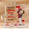 Personalized Puzzle Shaped Acrylic Plaque - Gifts For Couple - Destiny Brought You To Me