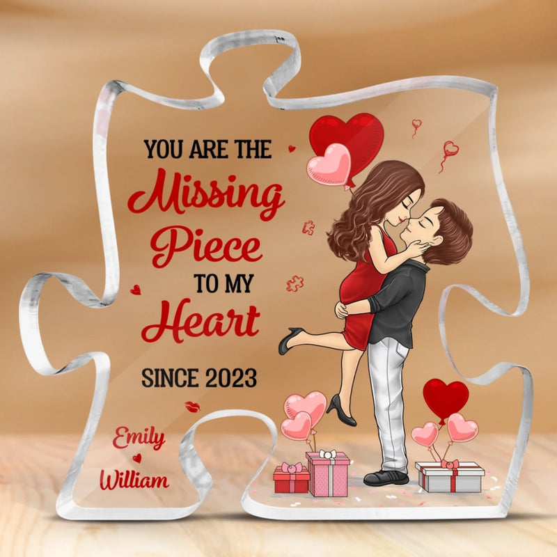 Personalized Puzzle Shaped Acrylic Plaque - Gifts For Couple - Destiny Brought You To Me