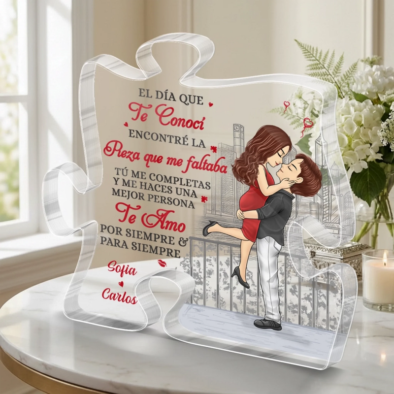Placa Acrílica Personalizada En Forma De Rompecabezas – Regalo De Parejas – Encaje Perfecto Para Siempre