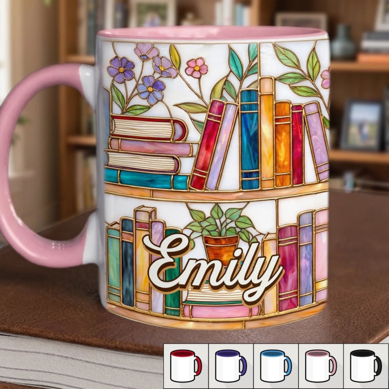 Personalized Accent Mug - Gifts For Book Lovers, Bookworms, Readers - Read More Stress Less