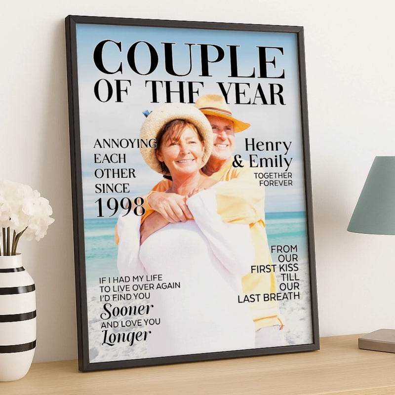 Personalized Photo Vertical Poster - Gifts For Couple - Side By Side Feels Safe