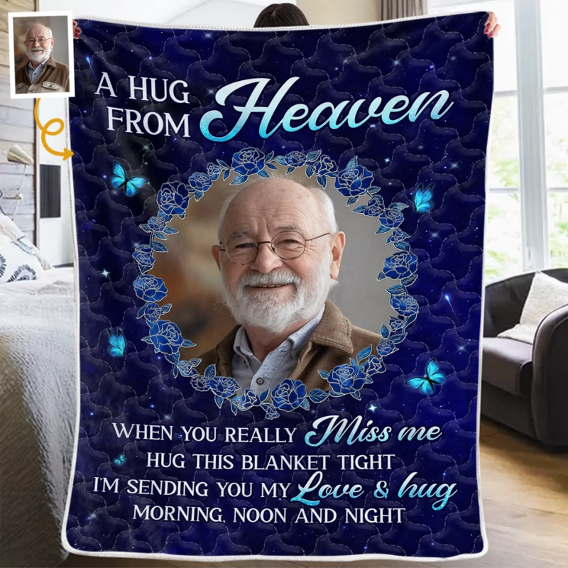 Personalized Photo Blanket - Meaningful Memorial Gift - Love Never Ends, Only Grows Stronger