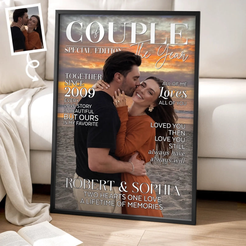 Personalized Photo Vertical Poster - Gifts For Couple - Love Finds Us Every Day