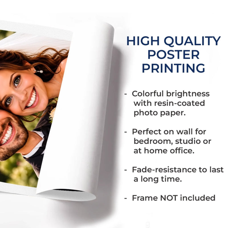 Personalized Photo Vertical Poster - Gifts For Couple - Officially Stuck Together Forever