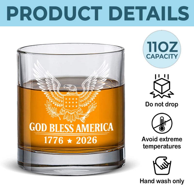 Personalized Whiskey Glass - Gifts For Men, Whiskey Lovers - For the True American